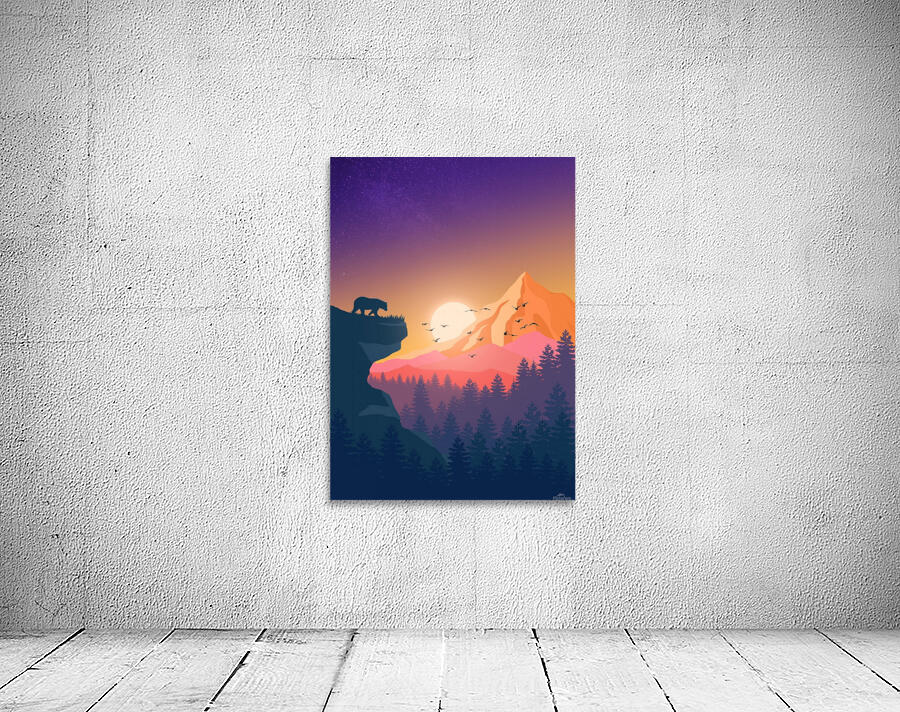 Flat Landscape Bear Wall Preview