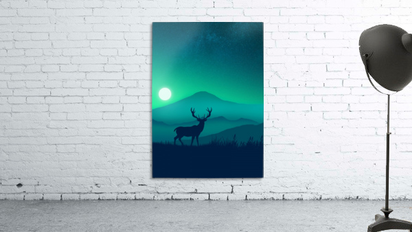Flat Landscape Deer 2 Wall Preview
