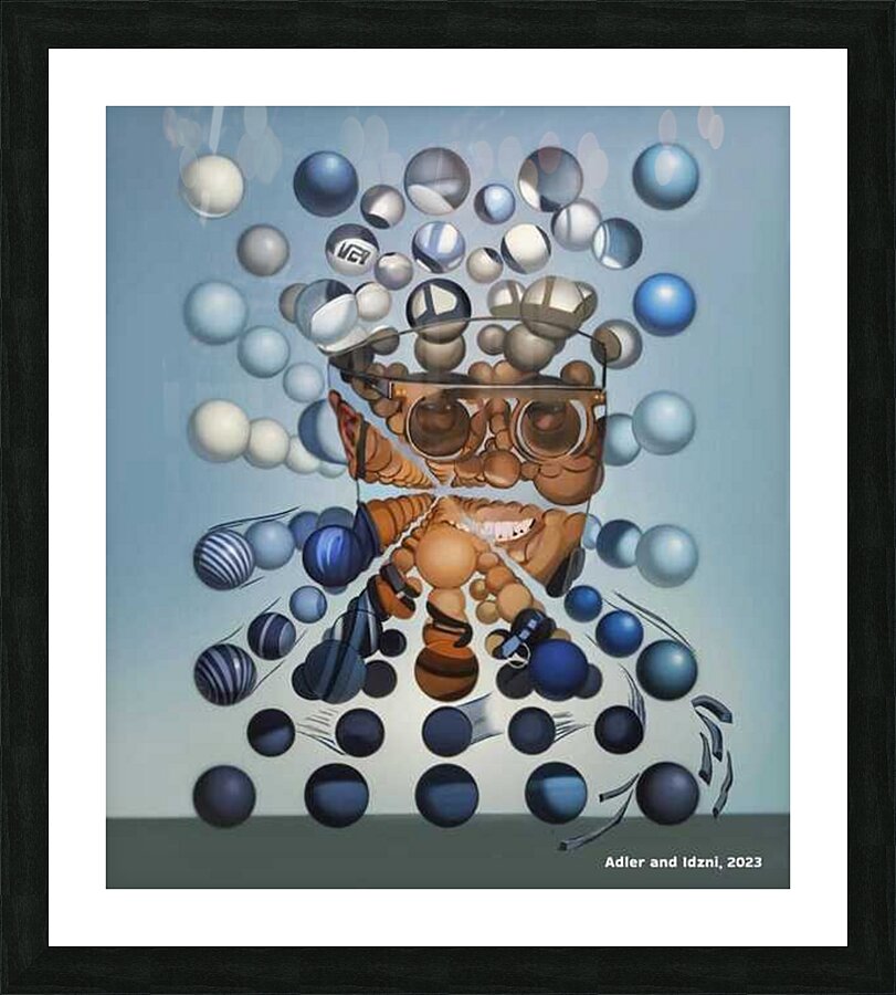 Adler Jean Baptiste  -Portrait a la Salvador Dali  Oil Painting  18 x 24 Picture Frame print