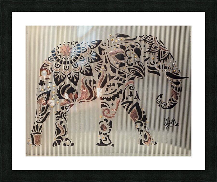 Manon Lebel   Elephantas Maximus : Mix Medium : 2 Picture Frame Printing