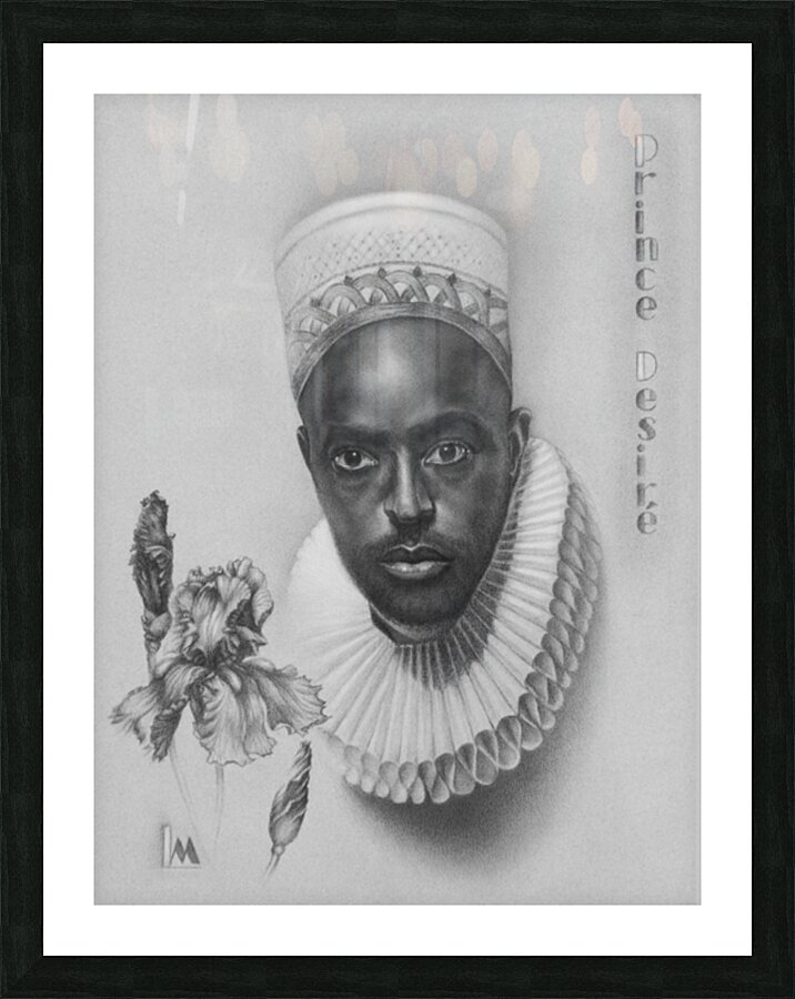 Lana Matskiv  - Prince Desire  Pencil  18x24 Picture Frame Printing