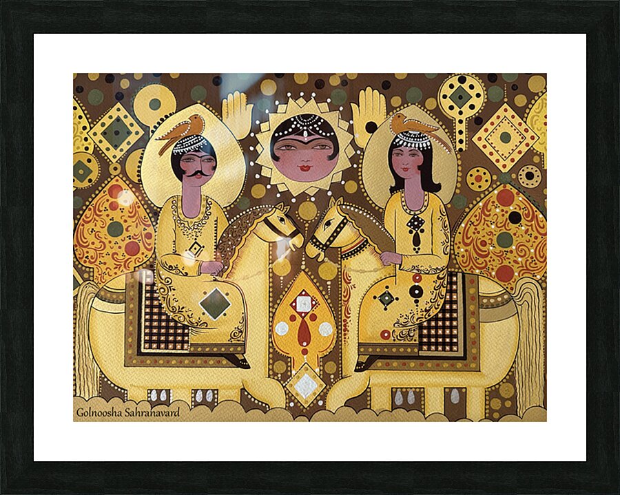 Golnoosha Sahranavard  -  Legend of the Throne  -  La Legende du Trone  Watercolor  16x20  Picture Frame print