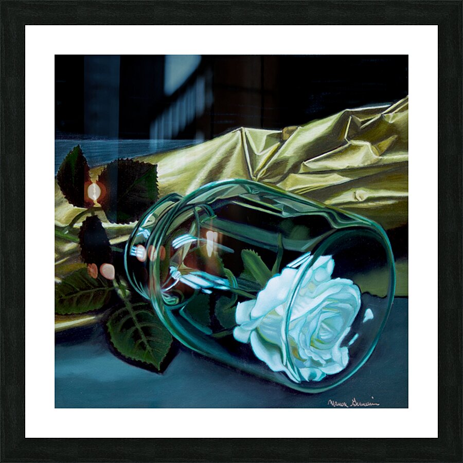 Manon Germain   -  Elegance sous verre  Oil Painting  12 x 12 Picture Frame Printing