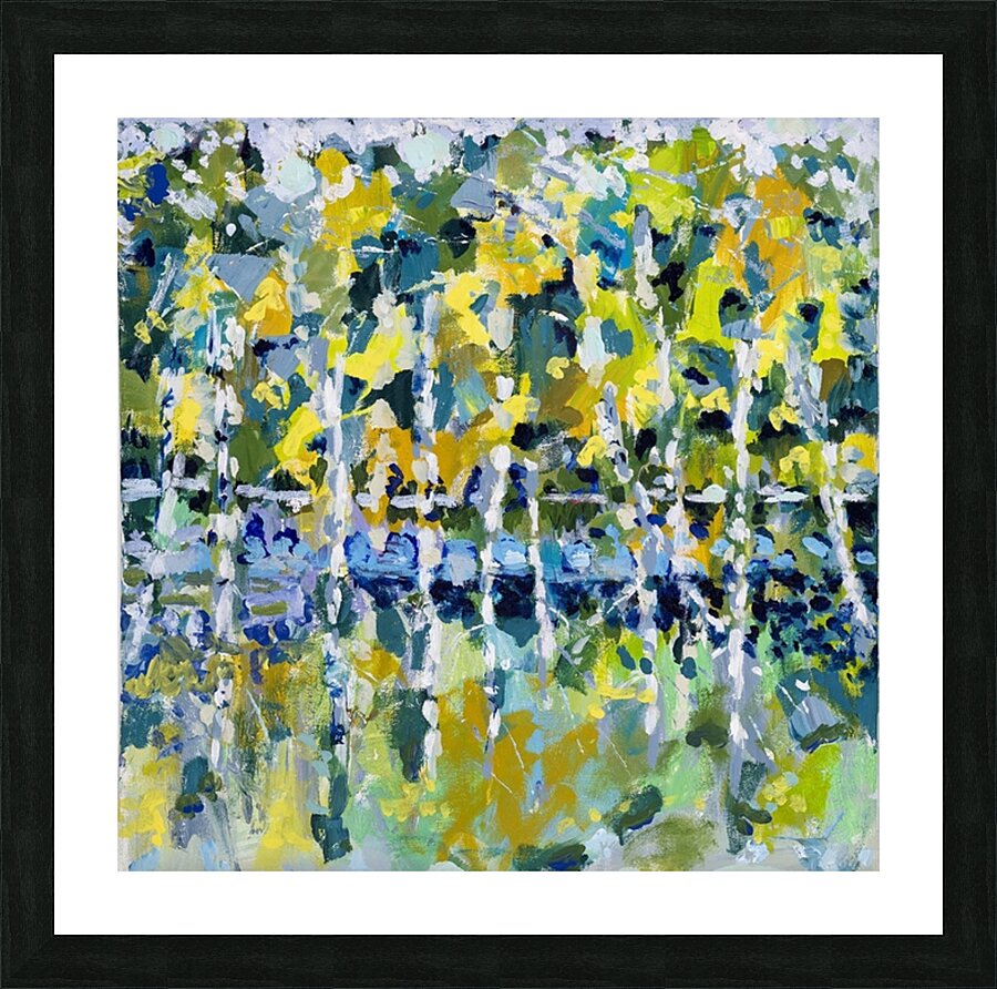 Patricia Walton  - A walk in the forest - Une marche dans le bois - Acrylic - 18 x 18 x 1 12 Picture Frame Printing