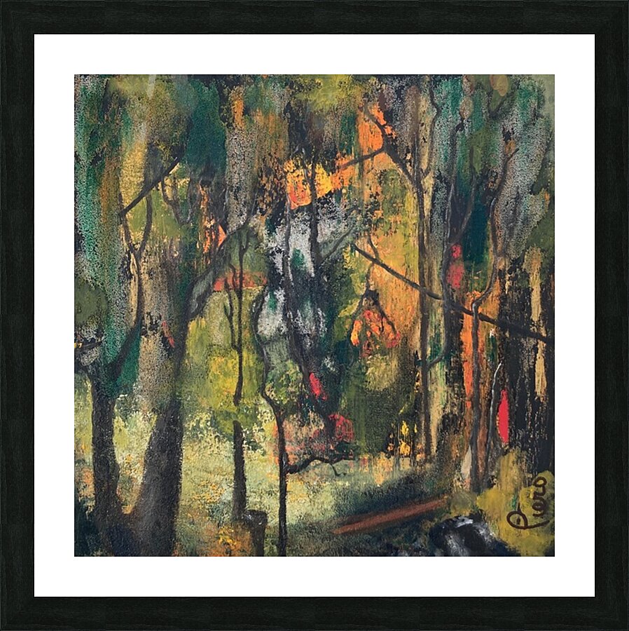Pierrette   Piero Desrosiers    - Le sous-bois - Acrylic - 18 x 18 Picture Frame Printing