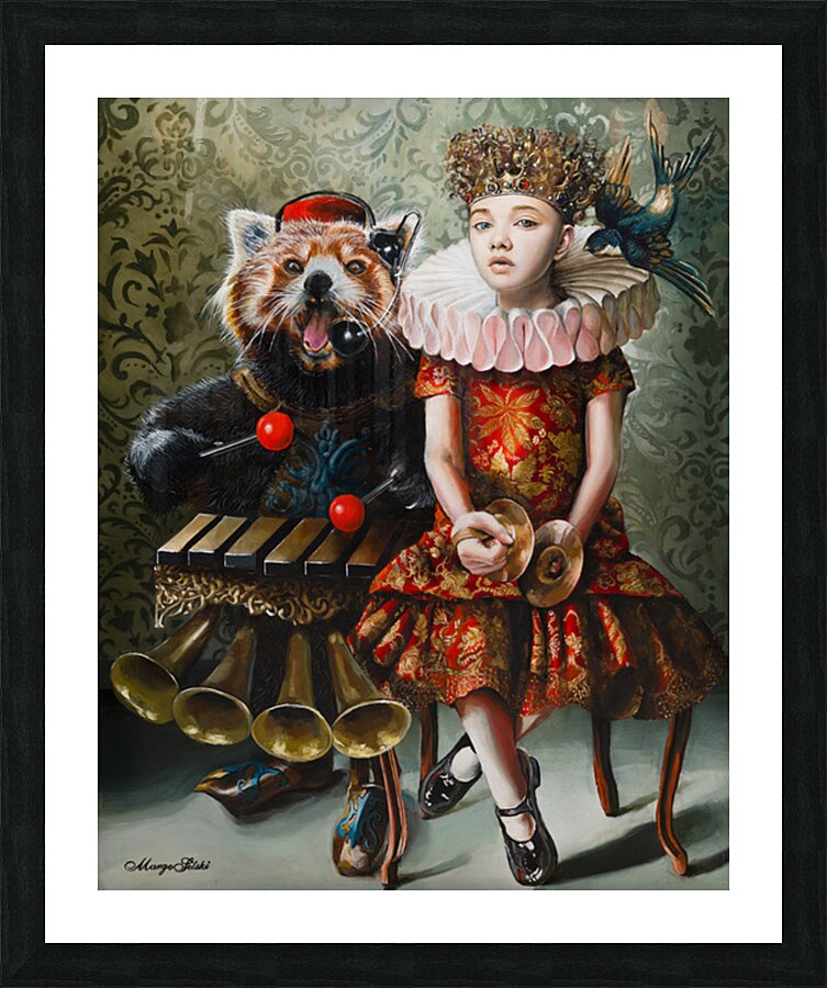 Margo Selski  - Babette s Emotional SupportPet - Oil Painting - 24 X 18 Picture Frame Printing