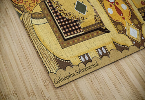 Golnoosha Sahranavard  -  Legend of the Throne  -  La Legende du Trone  Watercolor  16x20  Global Art League puzzle