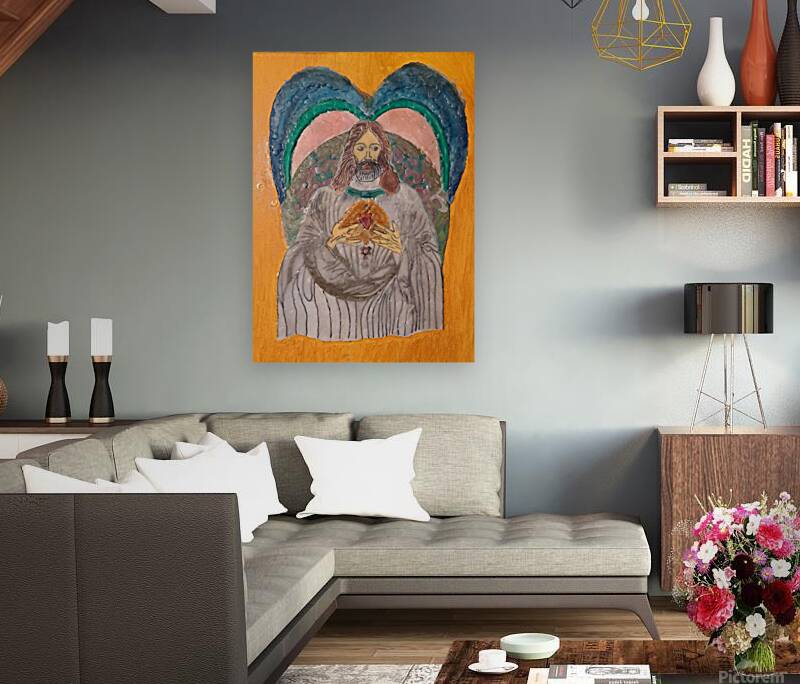 Jose Oliveira   God  Sitting and holding the hear Reproduction