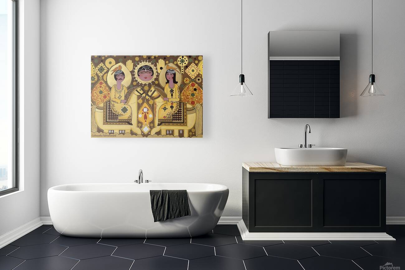 Golnoosha Sahranavard  -  Legend of the Throne  -  La Legende du Trone  Watercolor  16x20  Reproduction