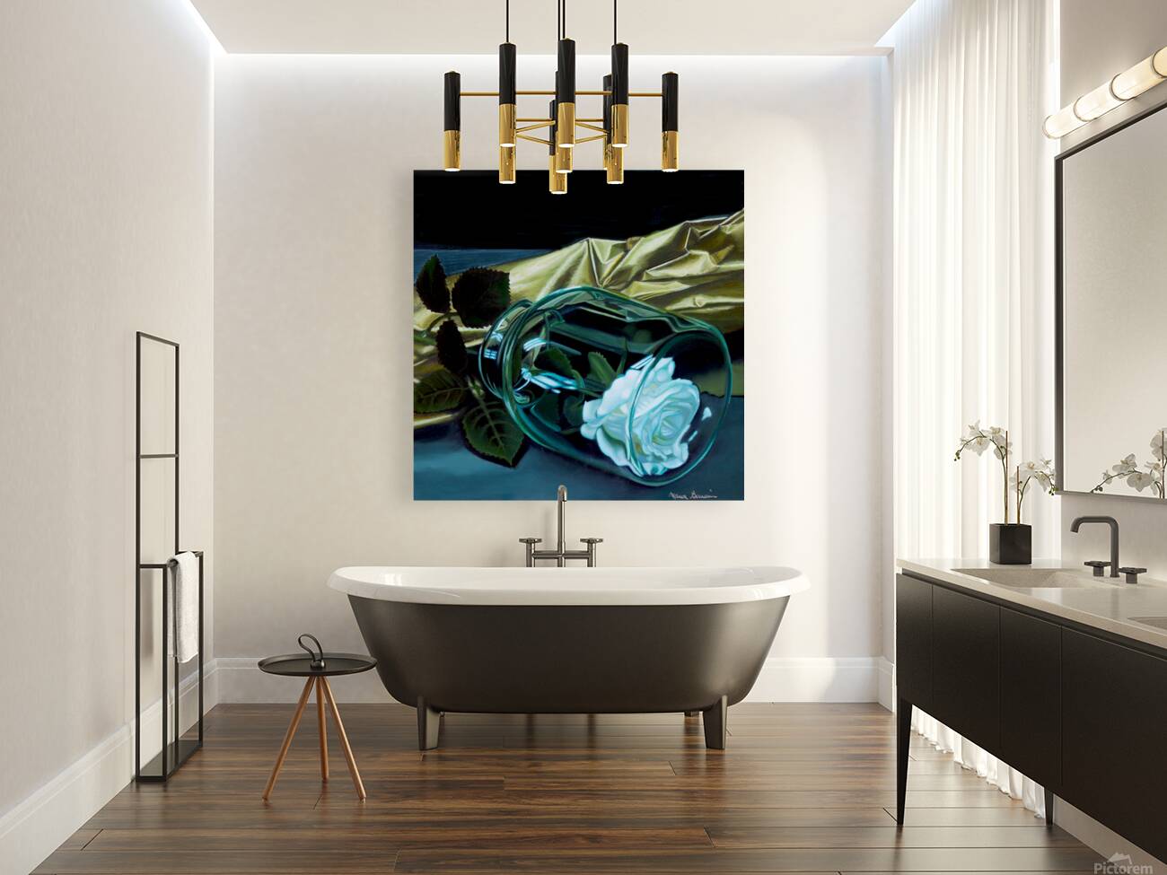 Manon Germain   -  Elegance sous verre  Oil Painting  12 x 12 Reproduction