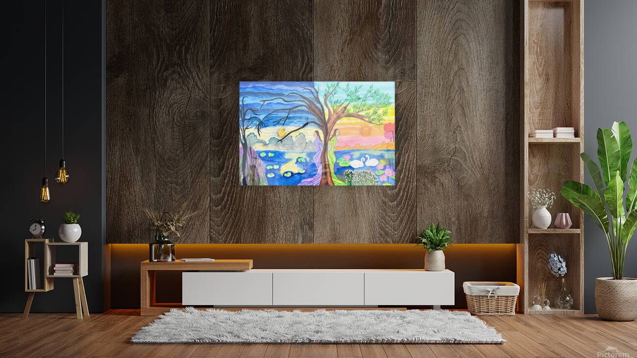 Aishwarya Vachan Shaha   - Emotional Landscape  Acrylic  27x40 Reproduction