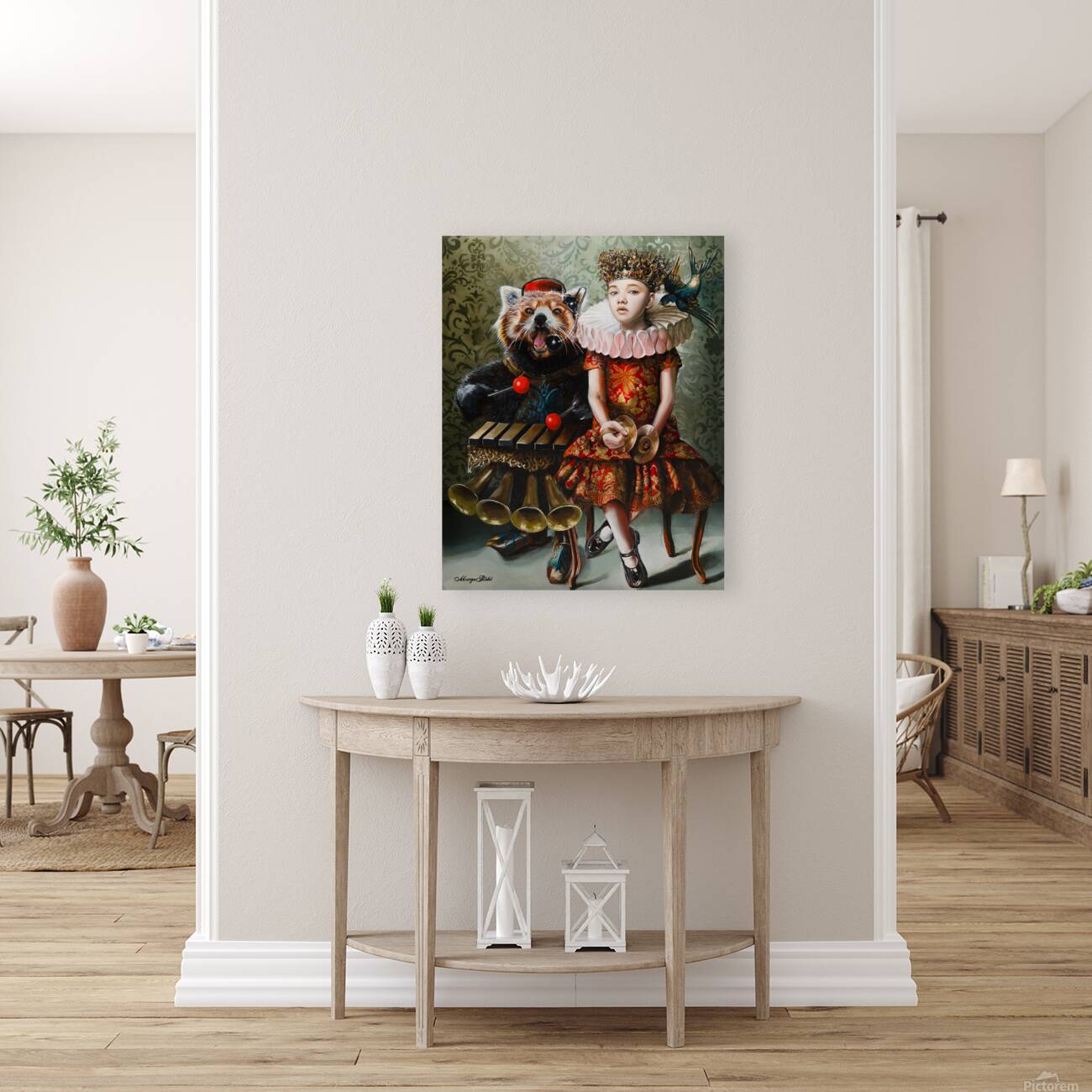 Margo Selski  - Babette s Emotional SupportPet - Oil Painting - 24 X 18 Reproduction