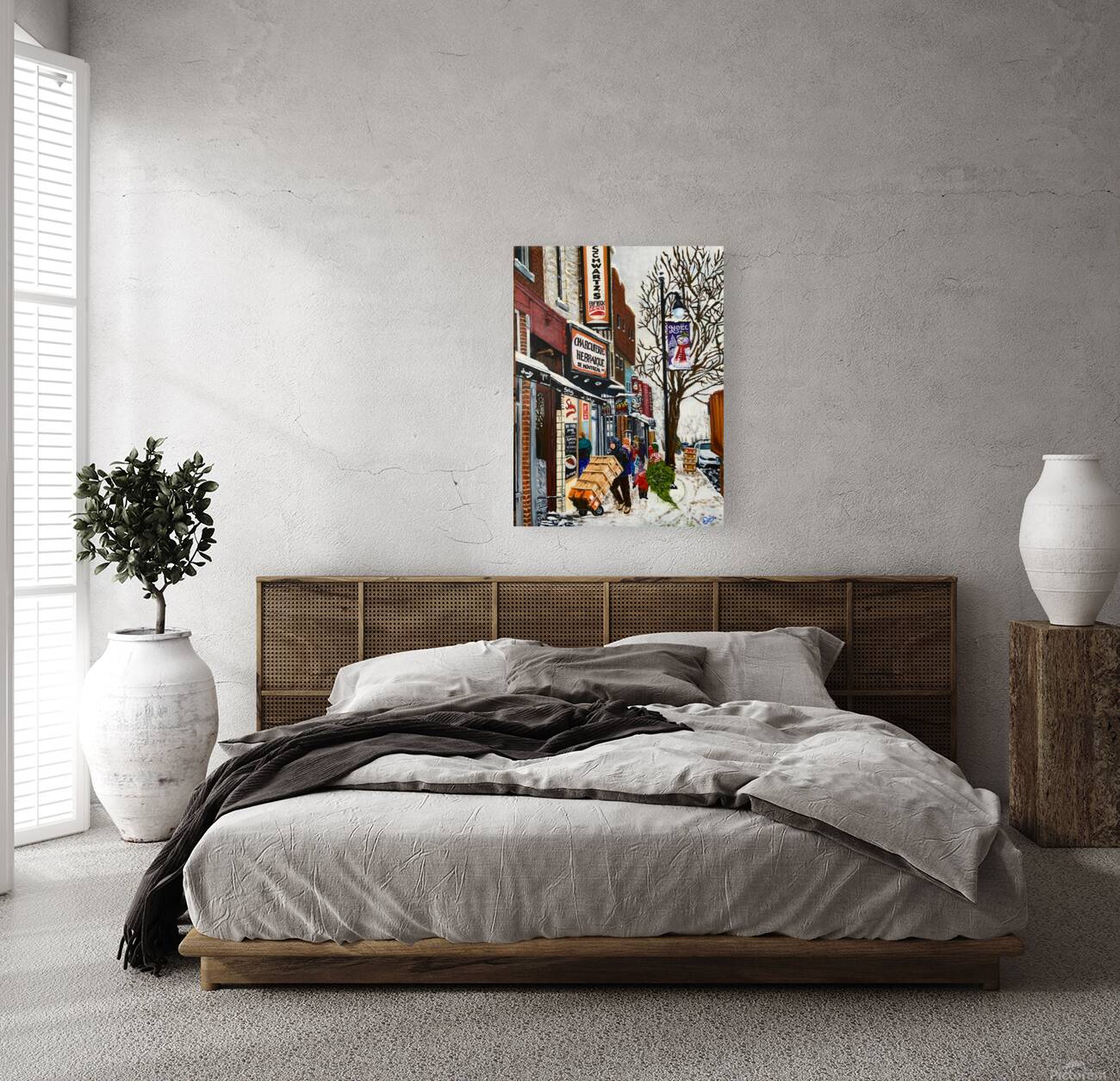 Debbie Underwood   - Schwartzs Deli Montreal - Acrylic - 18 x 14 Reproduction