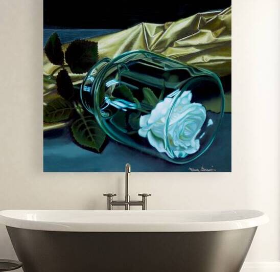 Manon Germain   -  Elegance sous verre  Oil Painting  12 x 12 by Global Art League