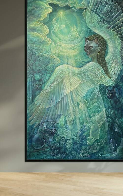 Inna Voronova - Mystical Night - Acrylic - 48x30 - 10500 $ by Global Art League