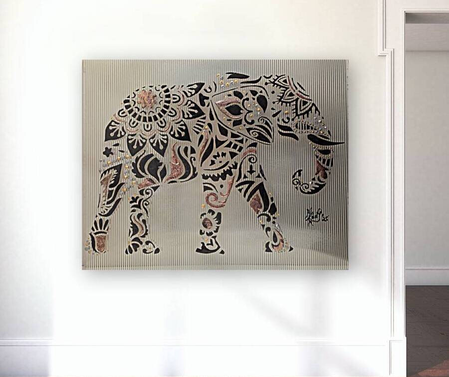 Manon Level - Elephantas Maximus - Mix Medium - 20 x 16 by Global Art League