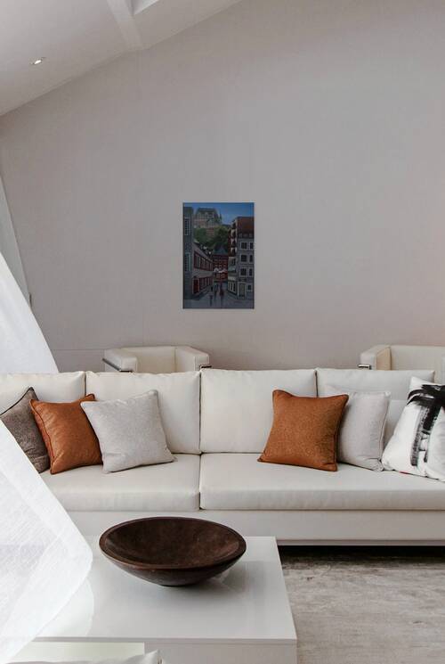 Johanne Bernier - Sous le Charme du Petit Champlain - Oil Painting - 20 x 30 x 15 - 3000 $ by Global Art League