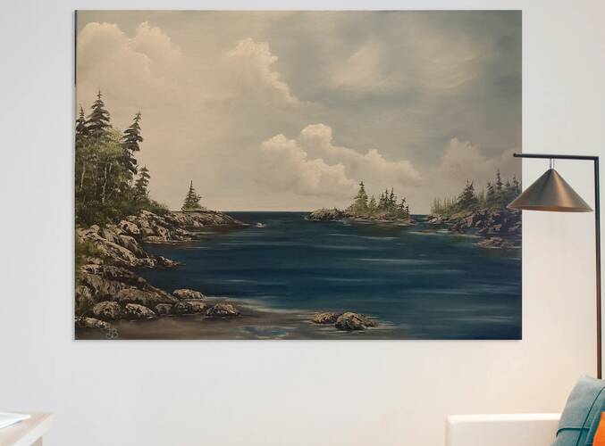 Erin Bell - A Quiet Bay - Oil Painting - 30x40 - 1075 by Global Art League