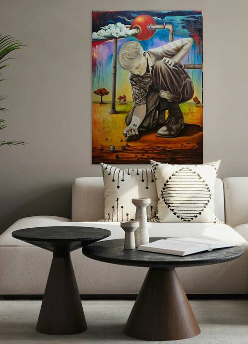 Christian Beaudoin - Le Joueur - Oil Painting - 3 x 4 - 4000 by Global Art League