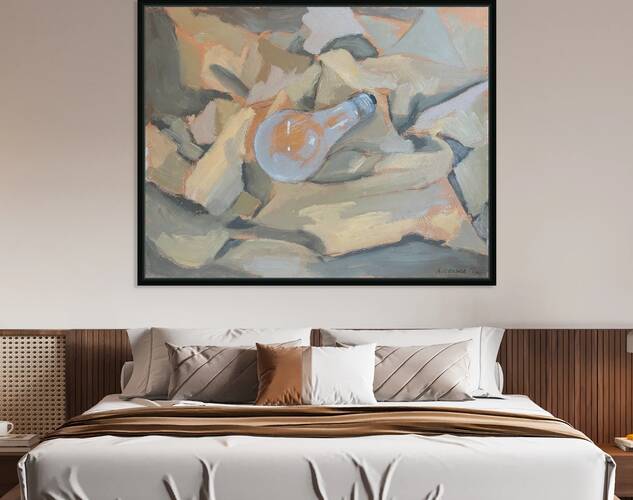 Alexis Celona - Lonely Lightbulb - Acrylic - 14  x 11- $350 by Global Art League