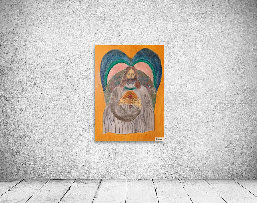 Jose Oliveira   God  Sitting and holding the hear Wall Preview