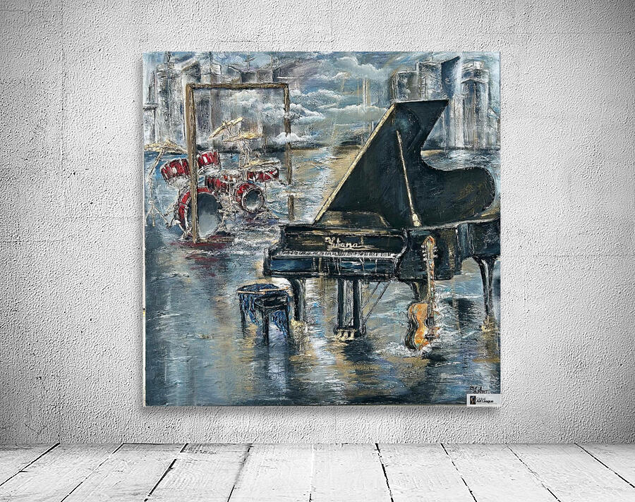 Yuliana Lytvar  - Nocturne Waves  Mix Medium   36 x 36 Wall Preview