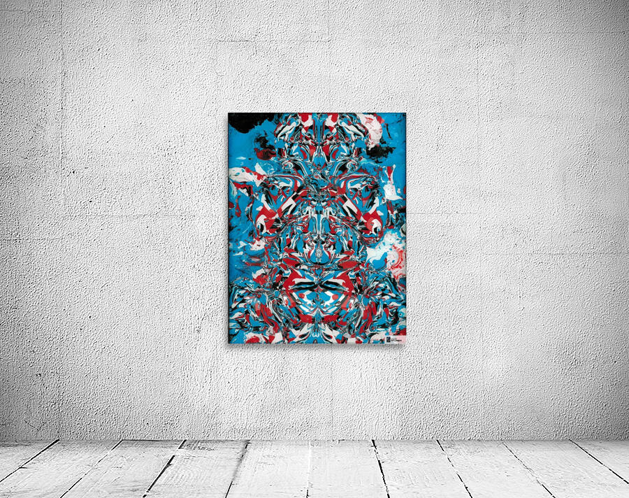 Golden Fin - Red Blue  - Mix Medium -  8 x 10 Wall Preview