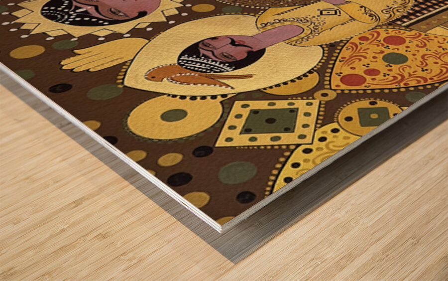 Golnoosha Sahranavard  -  Legend of the Throne  -  La Legende du Trone  Watercolor  16x20  Wood print