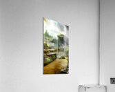 Nature drawing fantasy flower green waterfall Acrylic Print