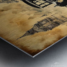 taxi cab vintage retro car london Metal print