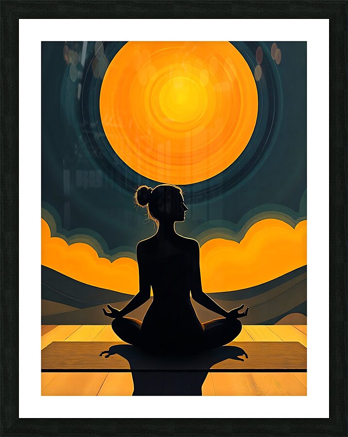 woman yoga meditation Picture Frame print