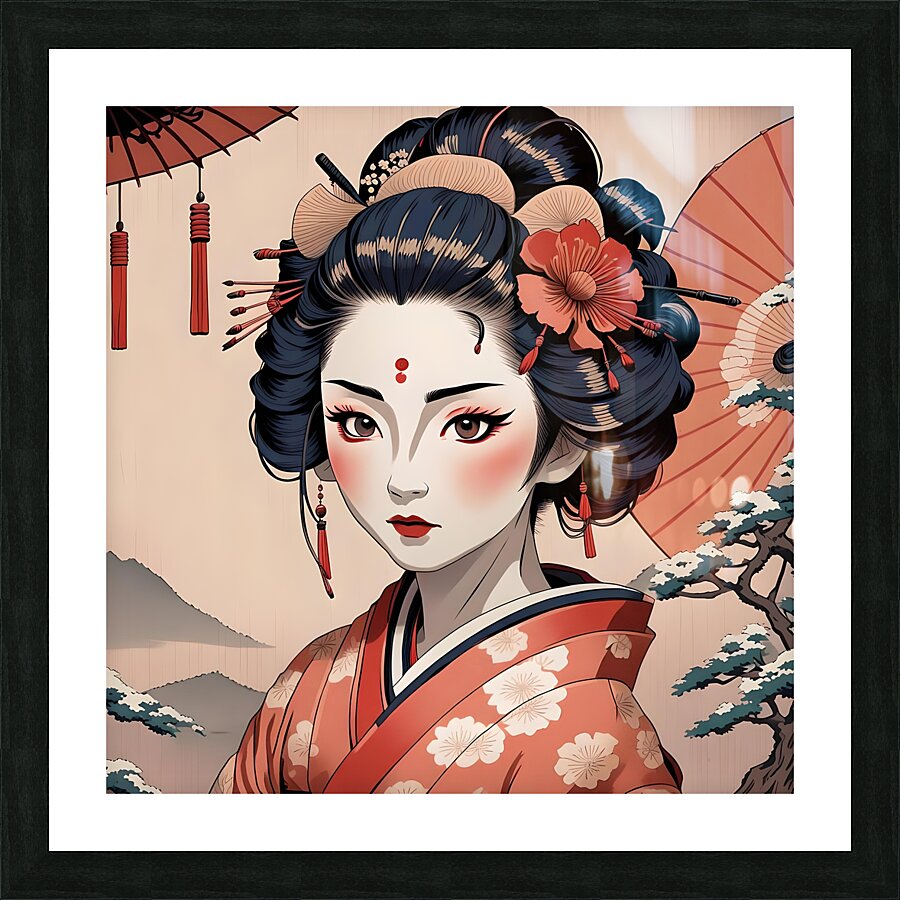 kimono geisha japan woman japanese Picture Frame print