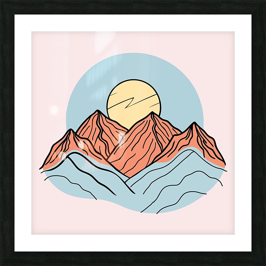 mountains sunset nature Picture Frame print