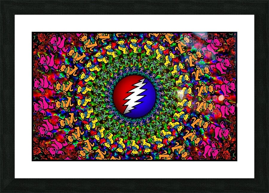 Grateful dead deadhead pattern background Picture Frame print