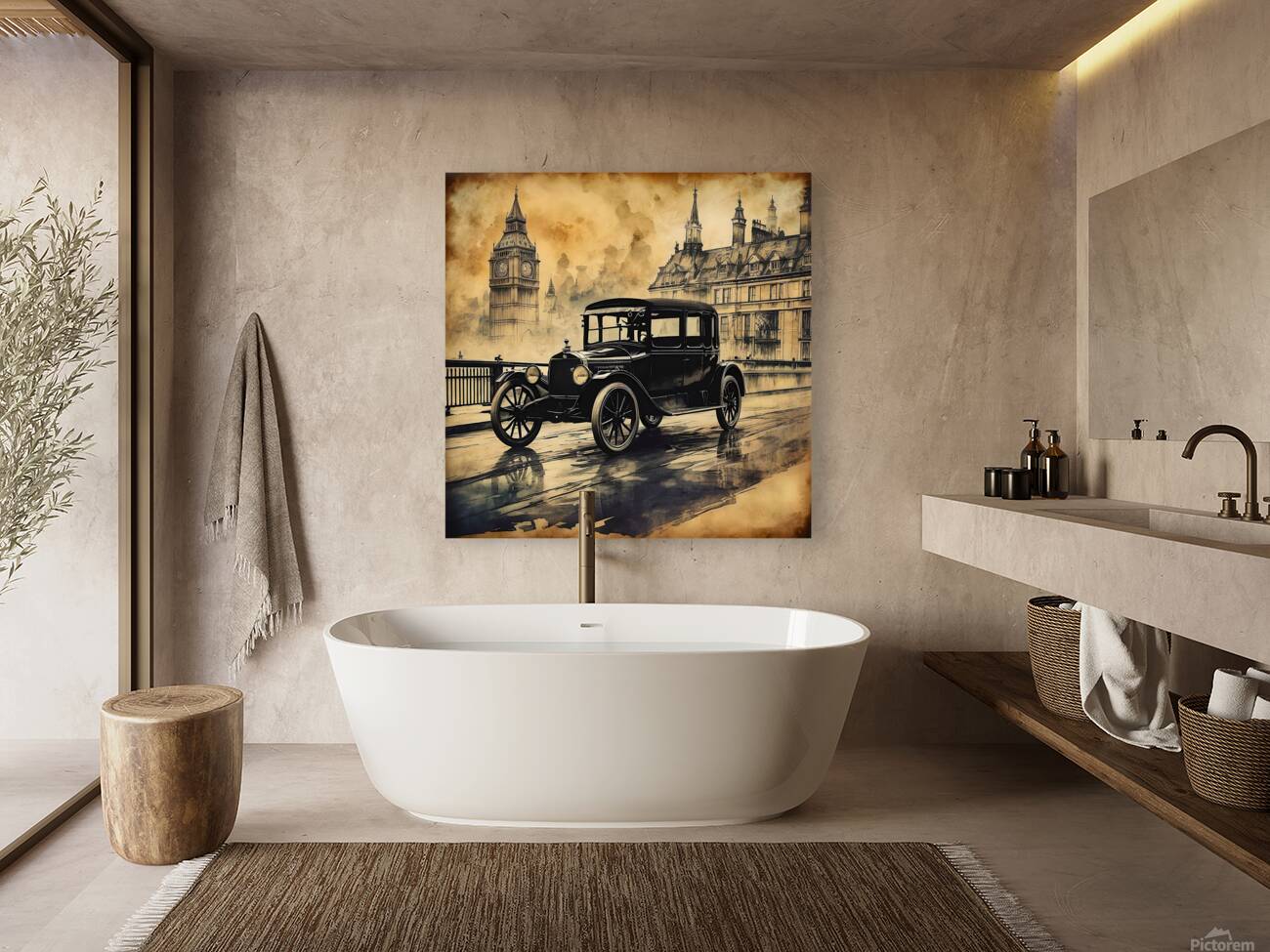 taxi cab vintage retro car london Reproduction