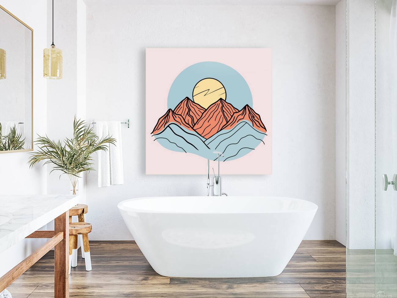 mountains sunset nature Reproduction