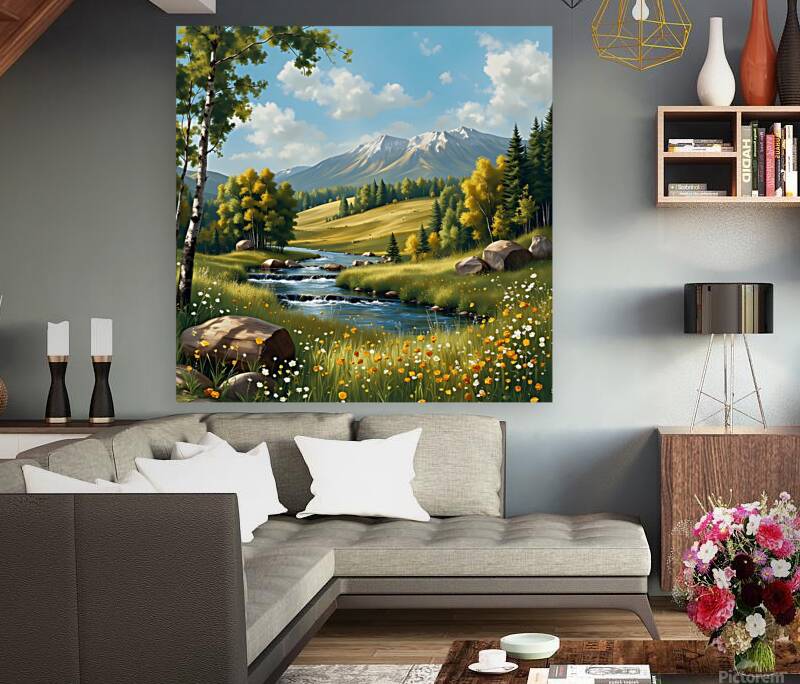 spring landscape mountains Reproduction