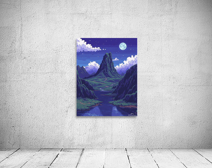 mountains river winter Wall Preview