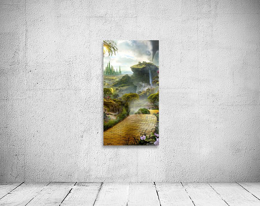 Nature drawing fantasy flower green waterfall Wall Preview