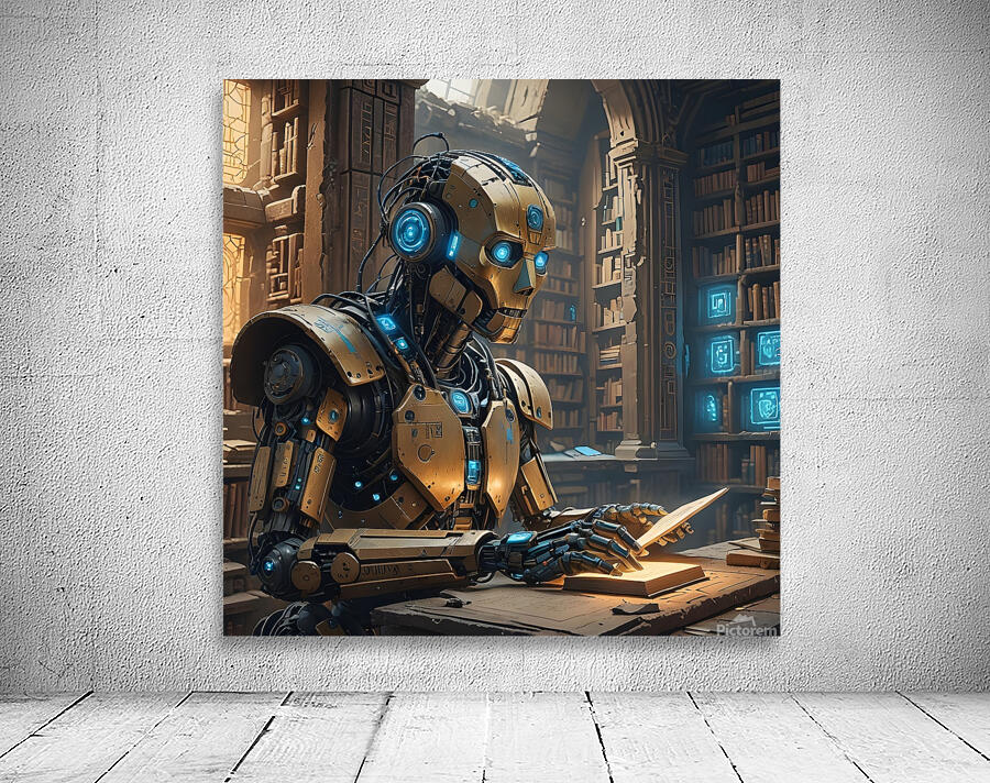 robot read book Wall Preview