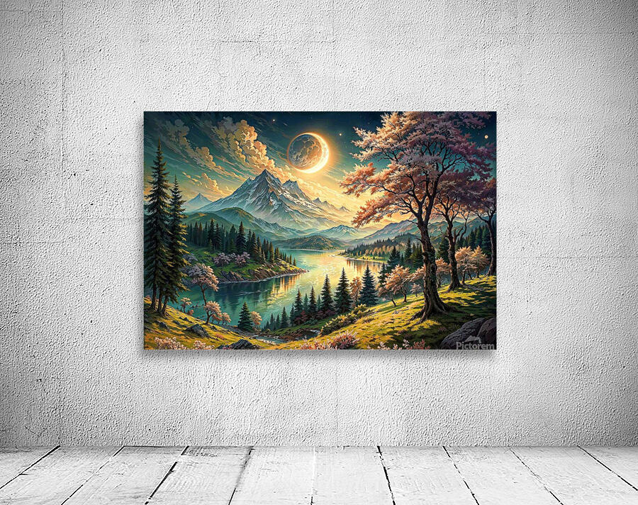 spring landscape moonlight nature Wall Preview