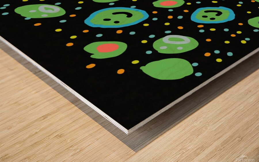 Doodle dot drawing Wood print