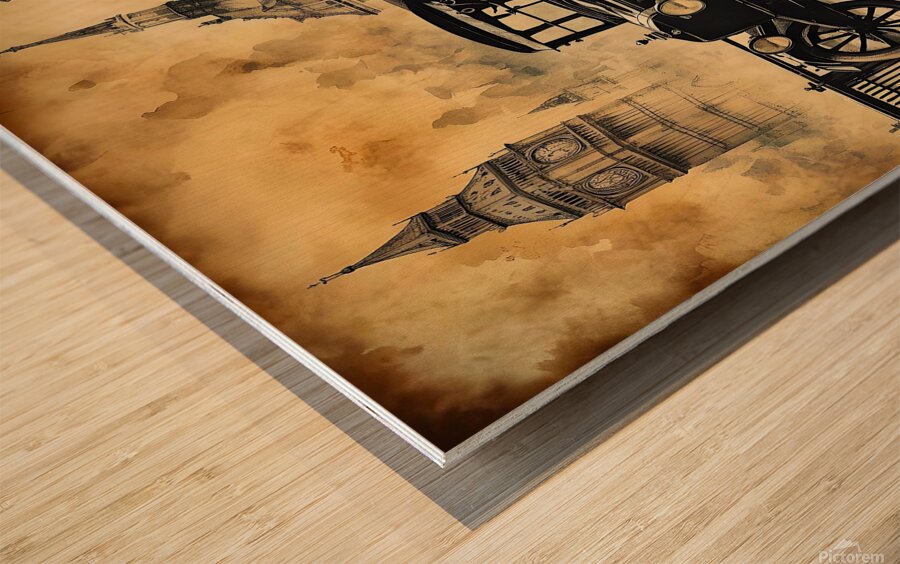 taxi cab vintage retro car london Wood print