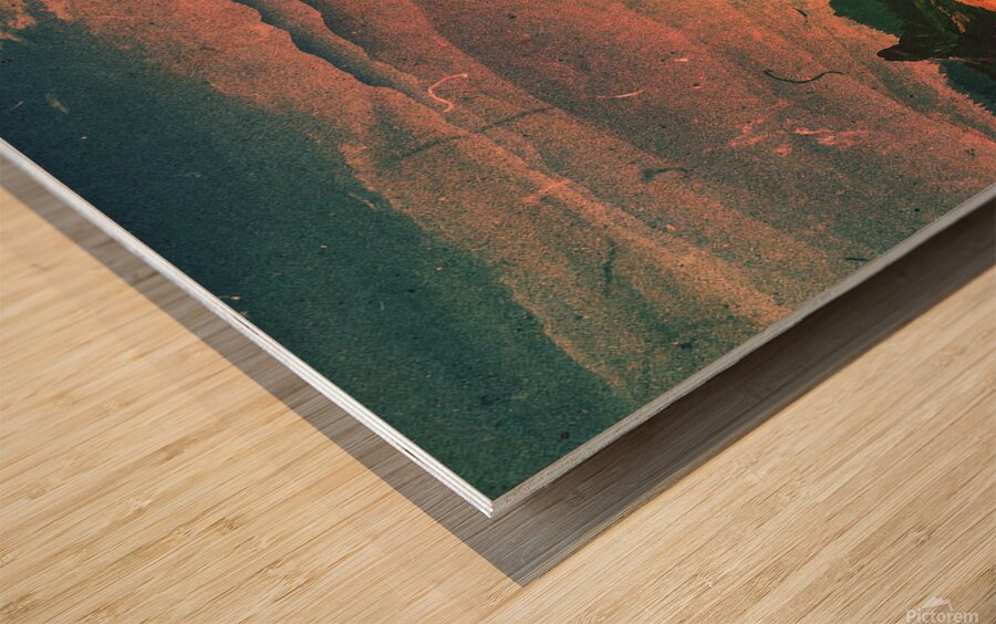 Psychedelic Planet california clouds color Wood print