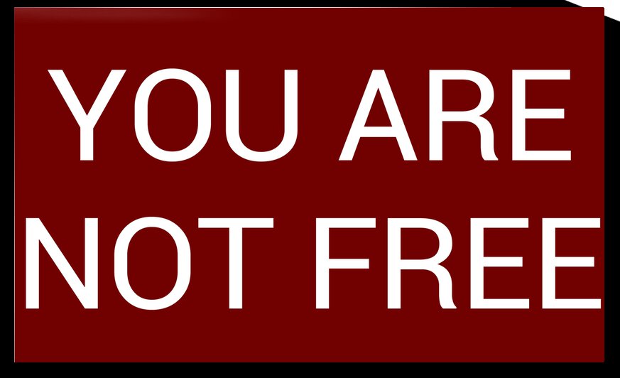 YOU ARE NOT FREE blood red by Lenie Blue by Lenie Blue