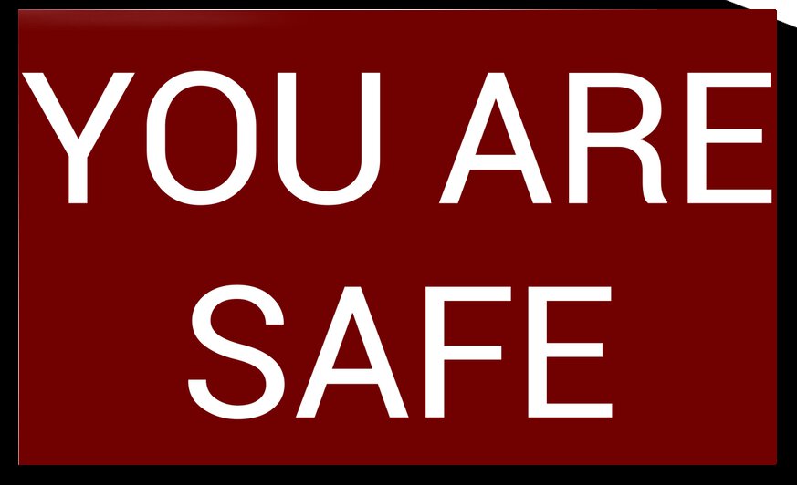 YOU ARE SAFE blood red by Lenie Blue by Lenie Blue