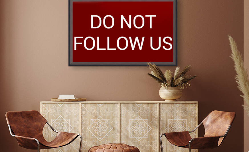 DO NOT FOLLOW US blood red by Lenie Blue by Lenie Blue