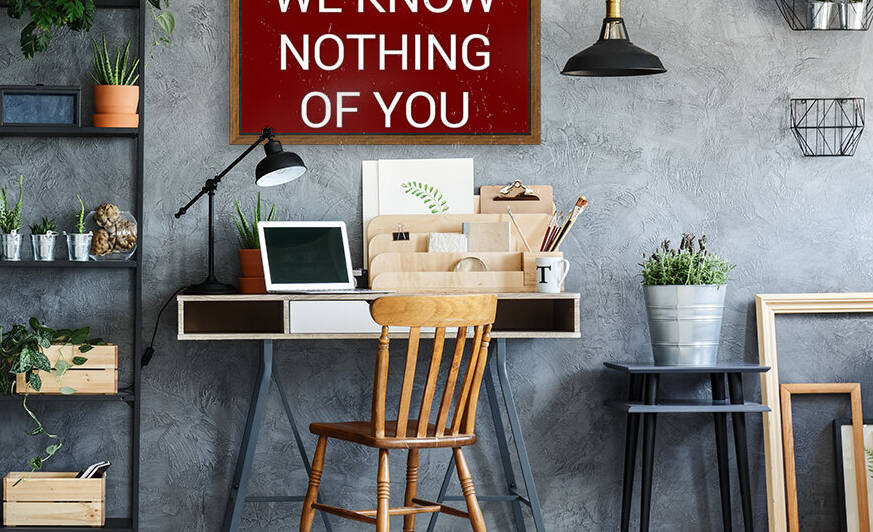 WE KNOW NOTHING OF YOU blood red by Lenie Blue by Lenie Blue