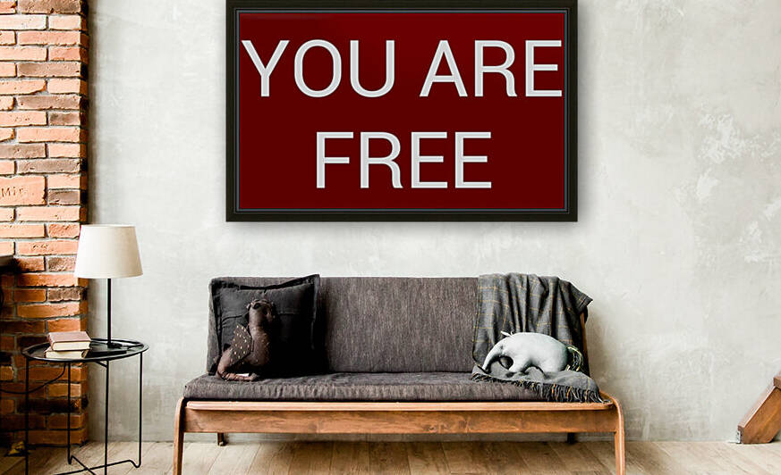 YOU ARE FREE blood red by Lenie Blue by Lenie Blue