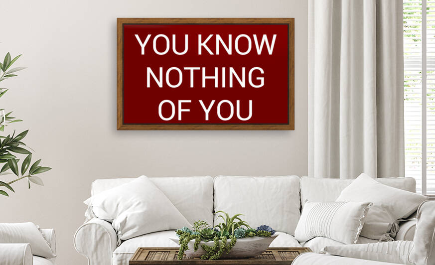 YOU KNOW NOTHING OF YOU blood red by Lenie Blue by Lenie Blue